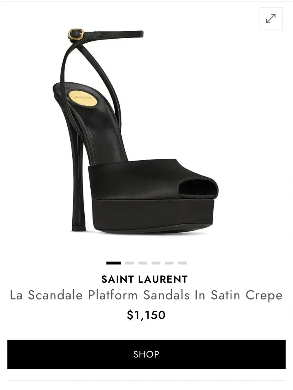 Saint Laurent satin Peep-Toe Ankle Strap Heels